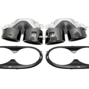 TA Technix Endrohrblende zum anschrauben "double design" in schwarz/glänzend passend für Mercedes Benz A-Klasse (W177)/CLA-Klasse (C118)