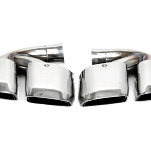 TA Technix Endrohrblende zum anschrauben "double design viereckig" in chrom/glänzend passend für Porsche Cayenne ohne GTS (958.1)