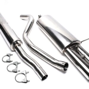 TA Technix Edelstahlanlage 2x76mm rund/gebördelt passend für Audi 80 Limousine