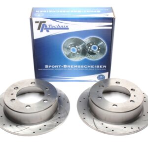 TA Technix Sport Bremsscheiben Satz Hinterachse passend für Daewoo Korando/Cabrio / Musso / Ssangyong Korando/Cabrio / Musso / Musso Sports / Rexton