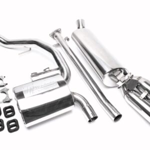 TA Technix Edelstahlanlage 2x76mm rund/gebördelt passend für Opel Calibra A