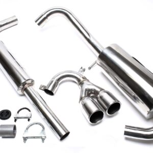 TA Technix Edelstahlanlage 2x76mm rund/gebördelt passend für VW Lupo 6E/6X